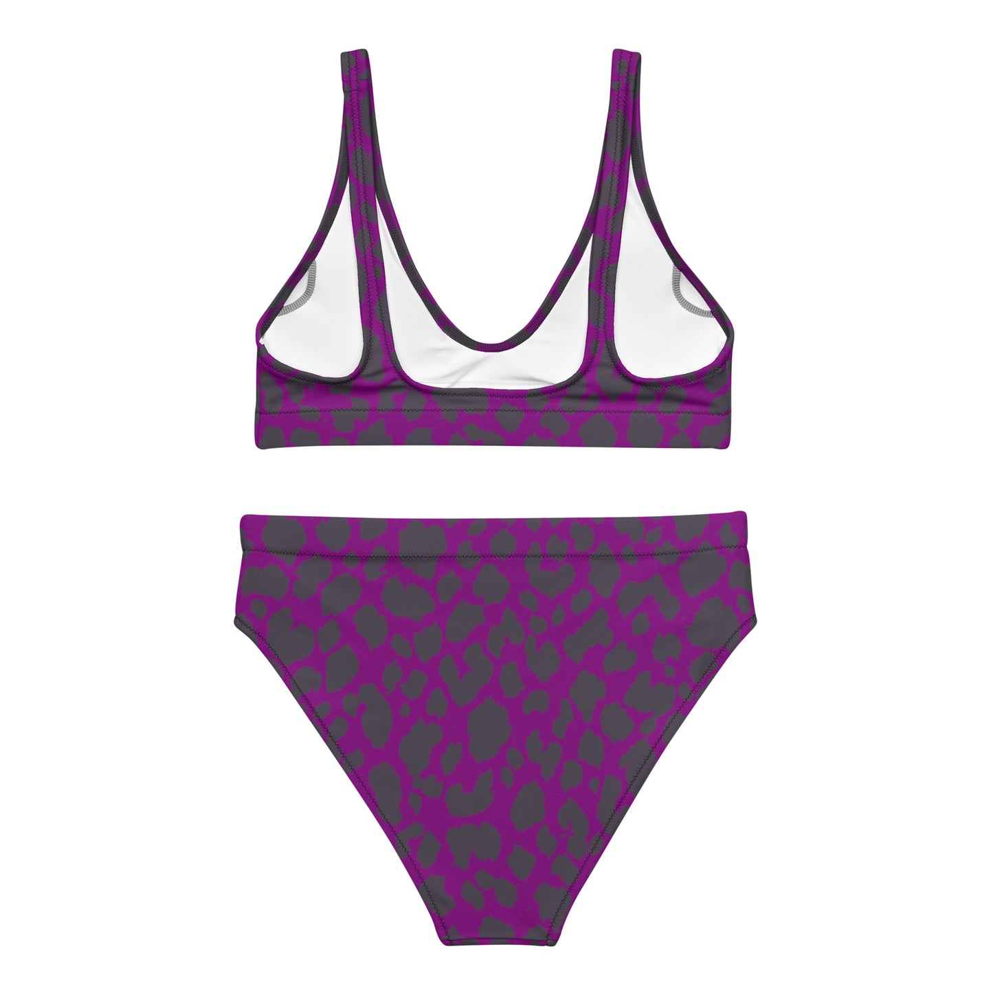 PURPLE LEOPARD RECYCLED HIGH-WAISTED BIKINI