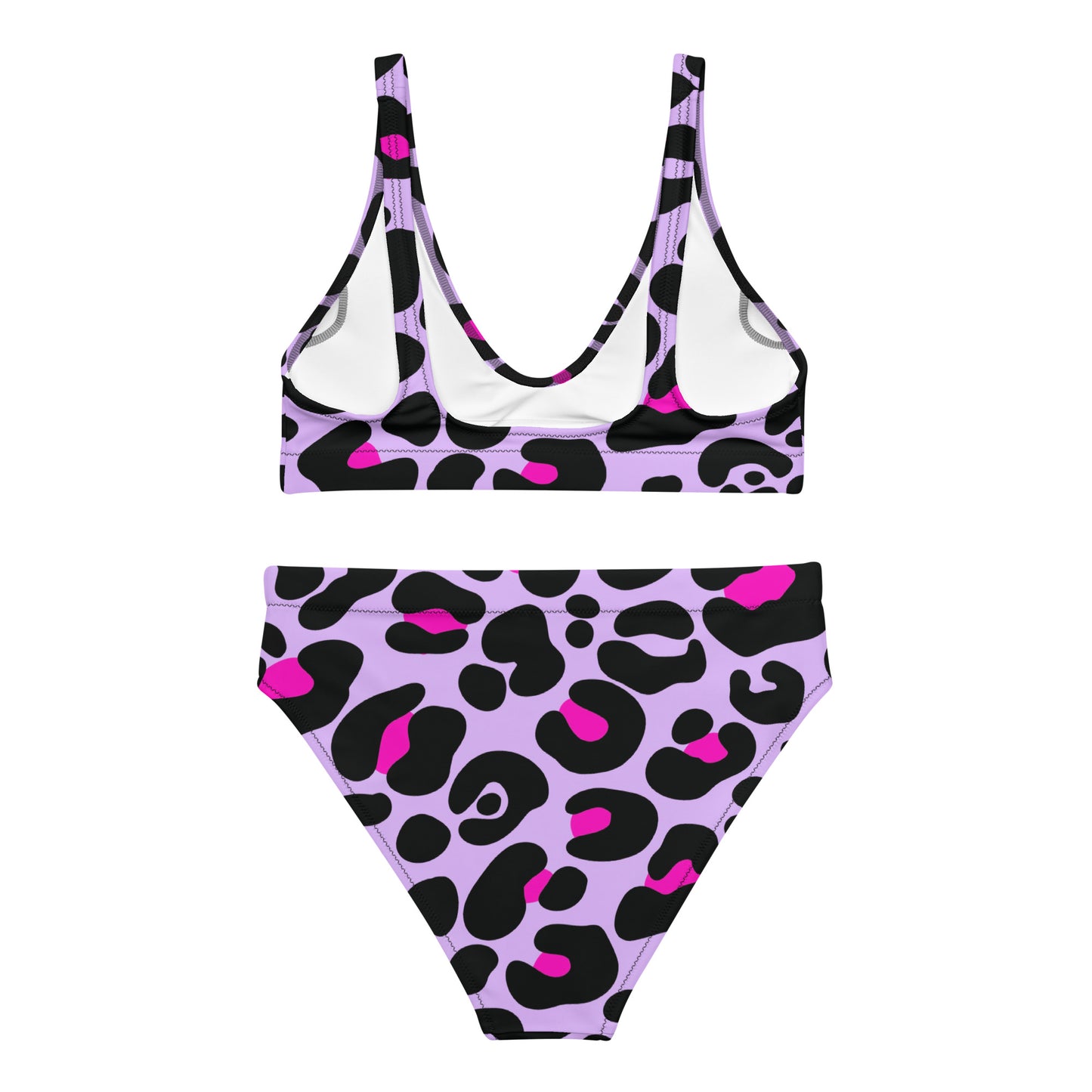 PURPLE & PINK LEOPARD RECYCLED HIGH-WAISTED BIKINI