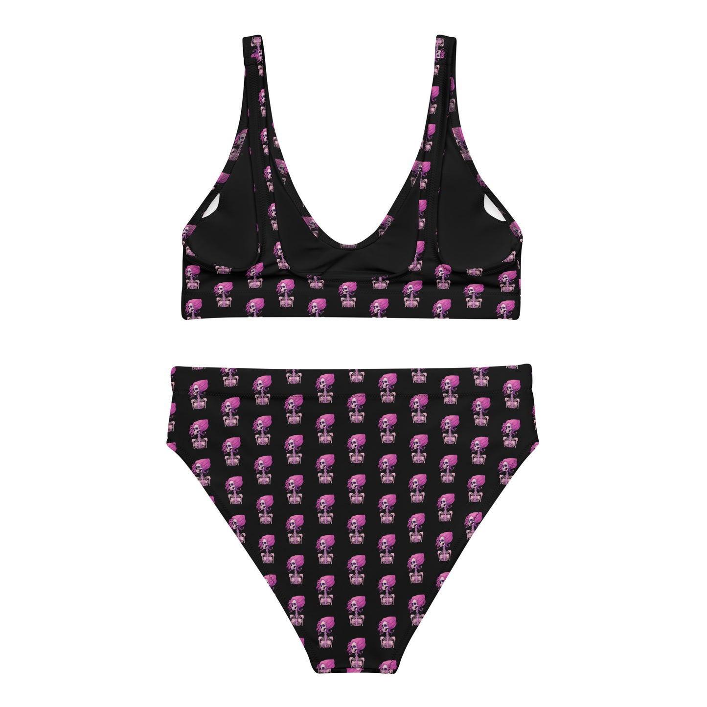 PINK SKELETON RECYCLED HIGH-WAISTED BIKINI