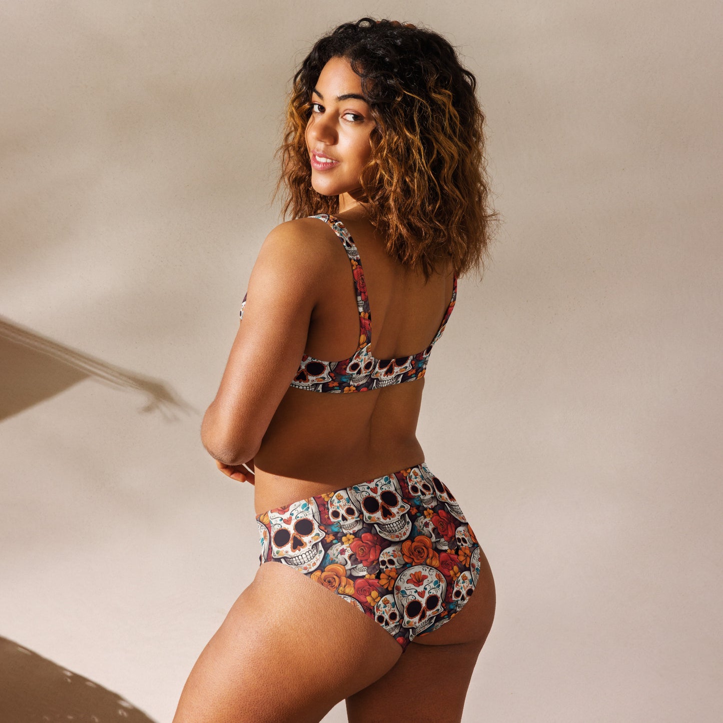 DIA DE LOS MUERTOS RECYCLED HIGH-WAISTED BIKINI