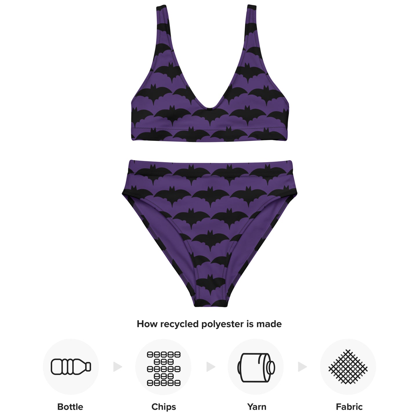 PURPLE BAT RECYCLED HIGH-WAISTED BIKINI