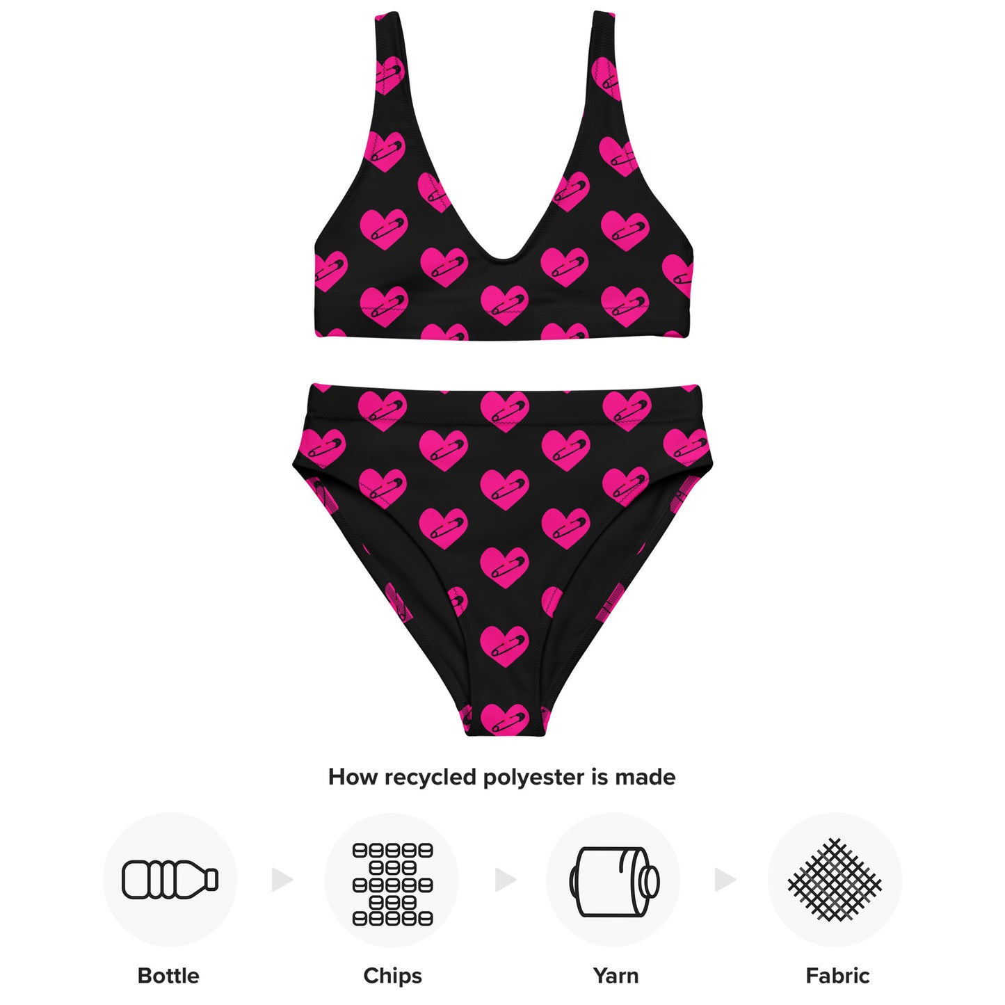 PINNED HEART RECYCLED HIGH-WAISTED BIKINI