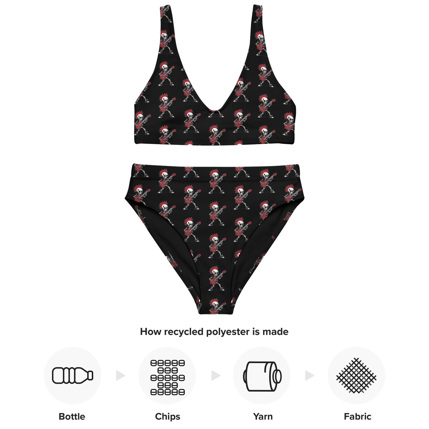 RED GUITAR RECYCLED HIGH-WAISTED BIKINI