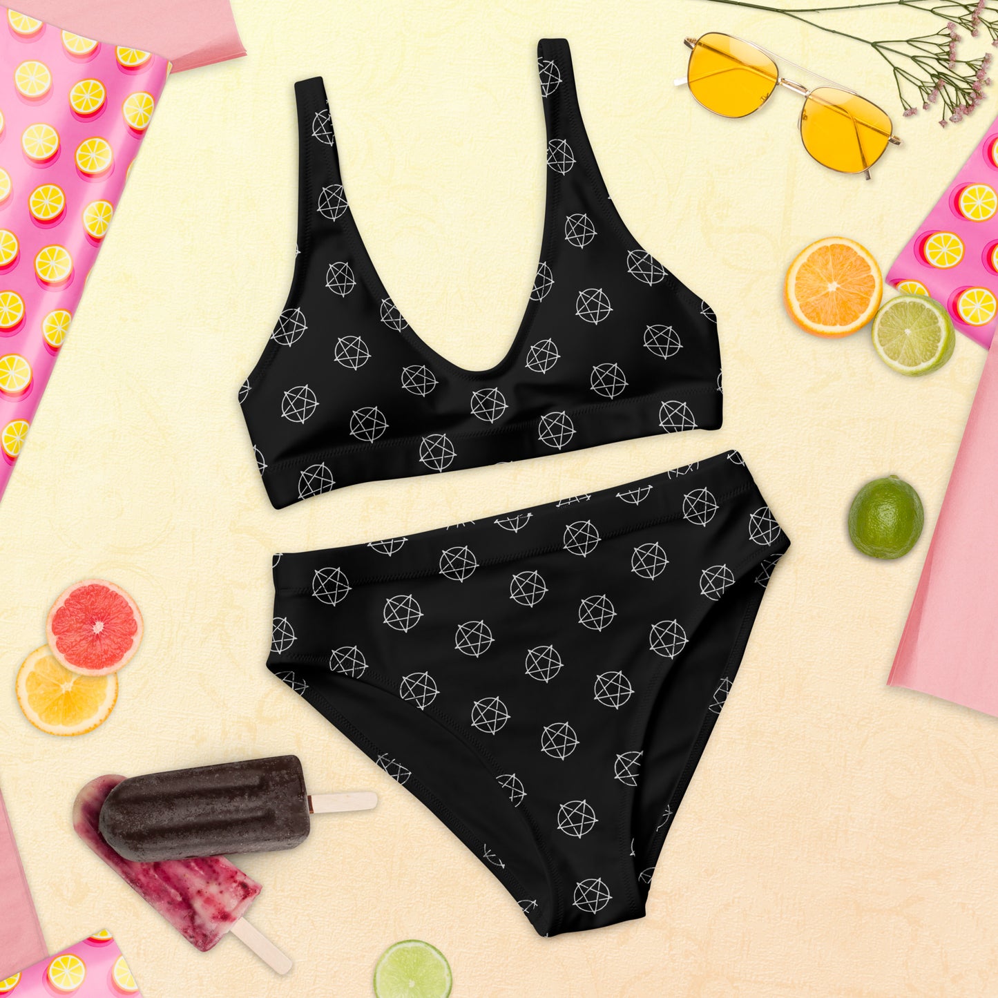 INVERTED PENTAGRAM RECYCLED HIGH-WAISTED BIKINI
