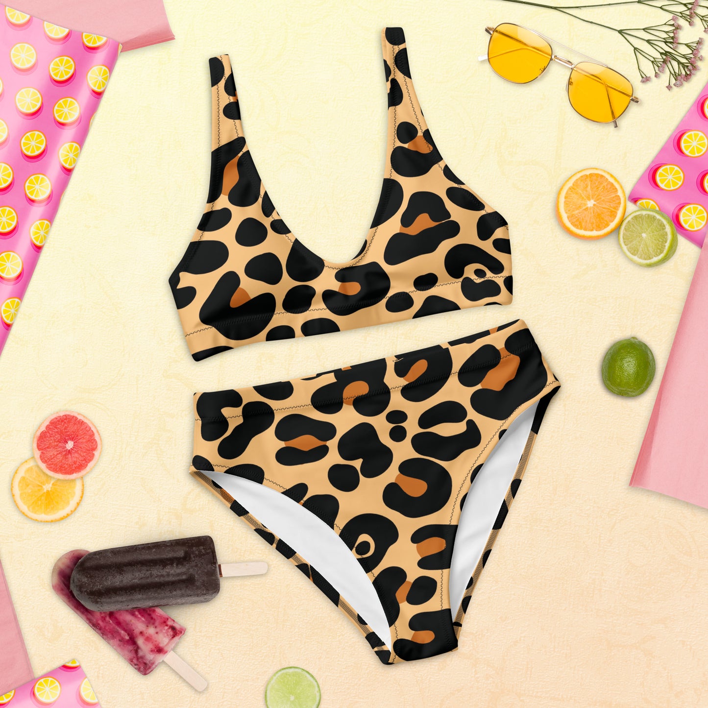 LEOPARD PRINT RECYCLED HIGH-WAISTED BIKINI