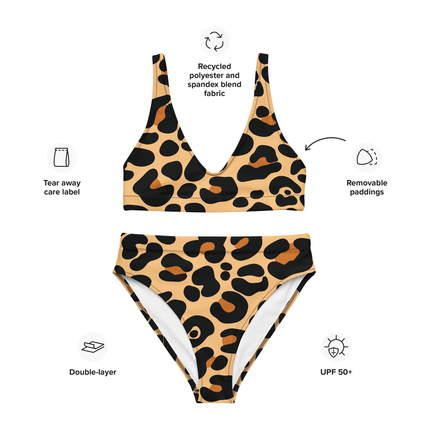 LEOPARD PRINT RECYCLED HIGH-WAISTED BIKINI