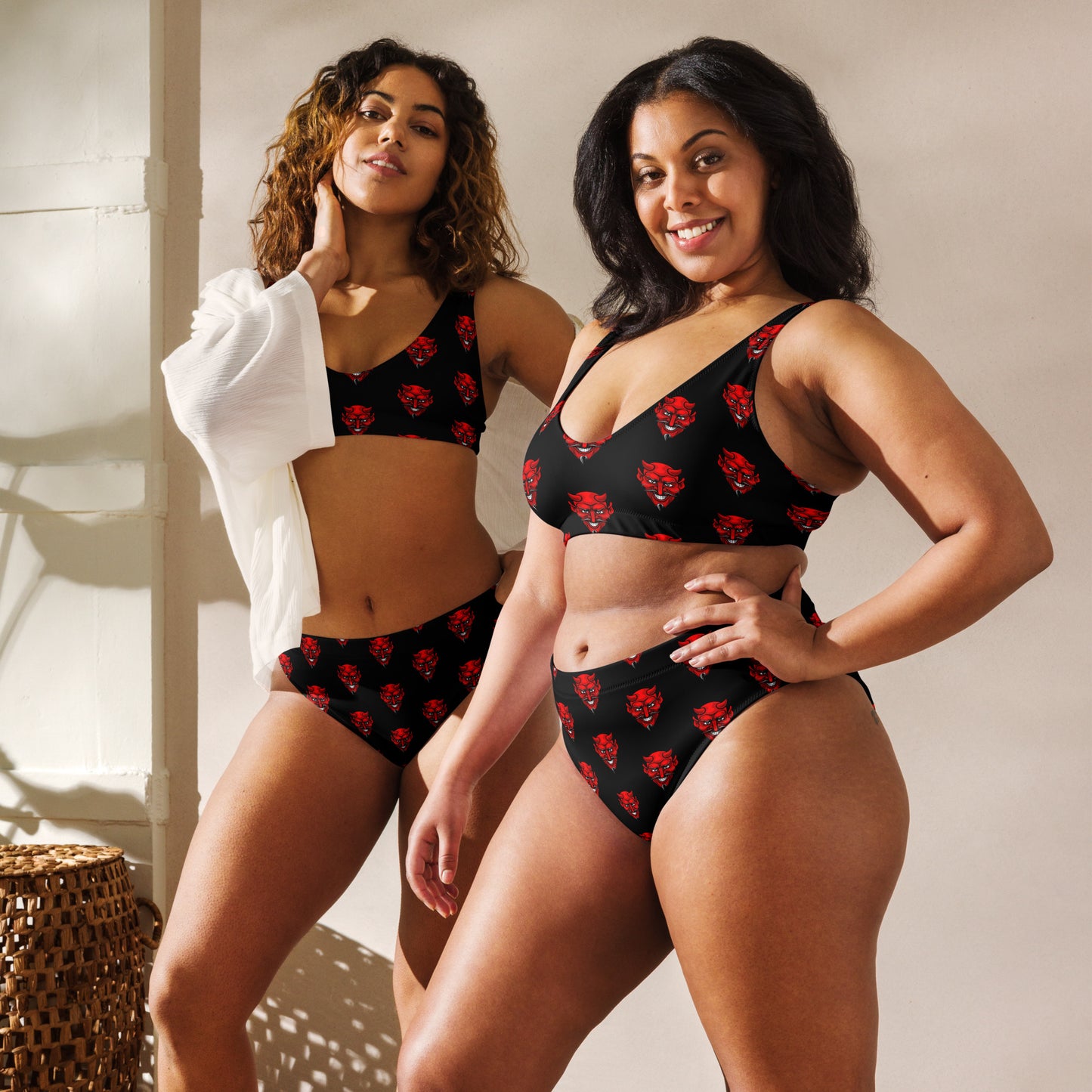 RED DEVIL RECYCLED HIGH-WAISTED BIKINI