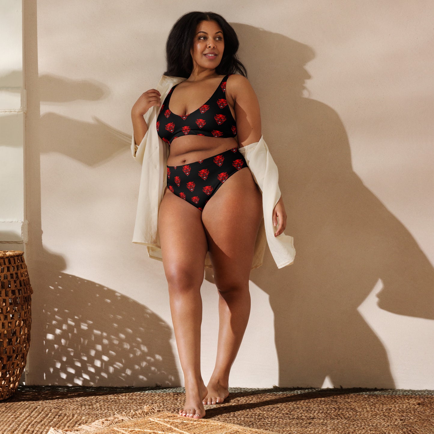 RED DEVIL RECYCLED HIGH-WAISTED BIKINI