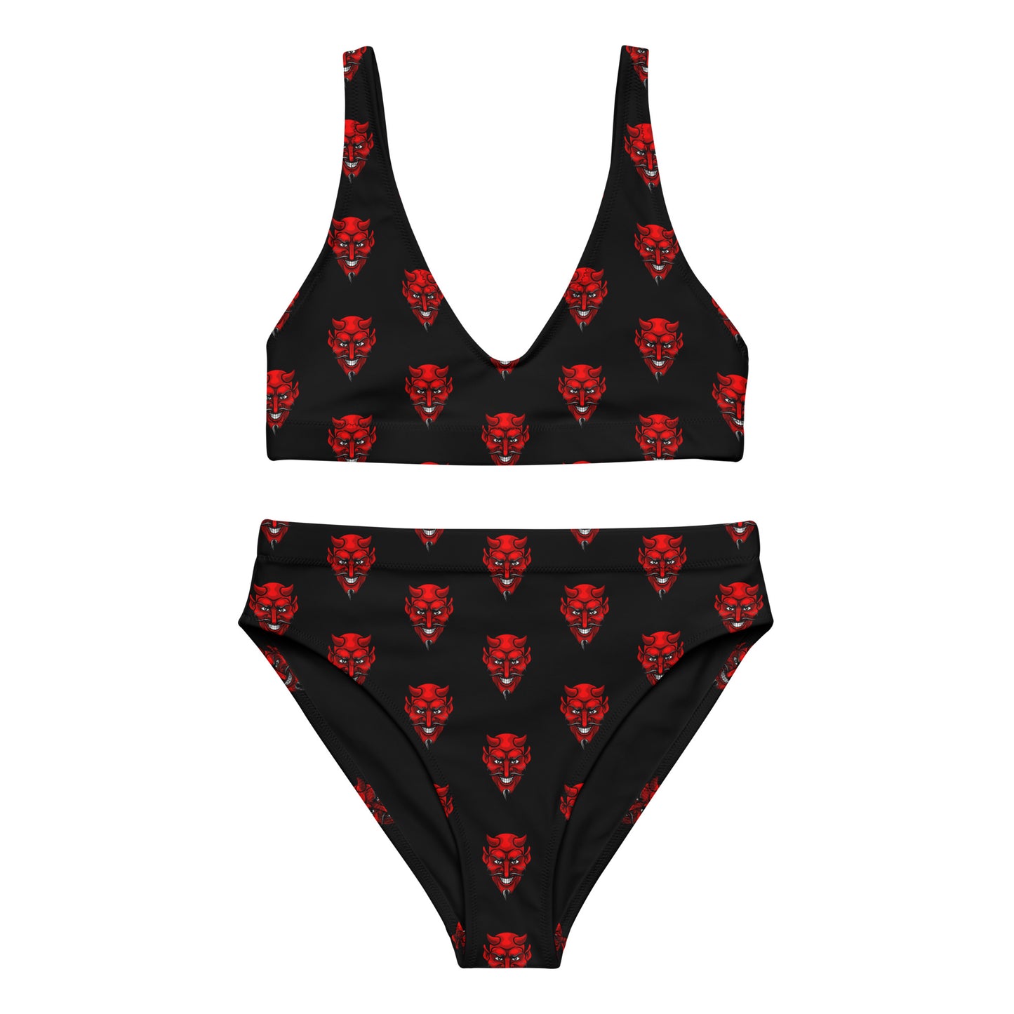 RED DEVIL RECYCLED HIGH-WAISTED BIKINI