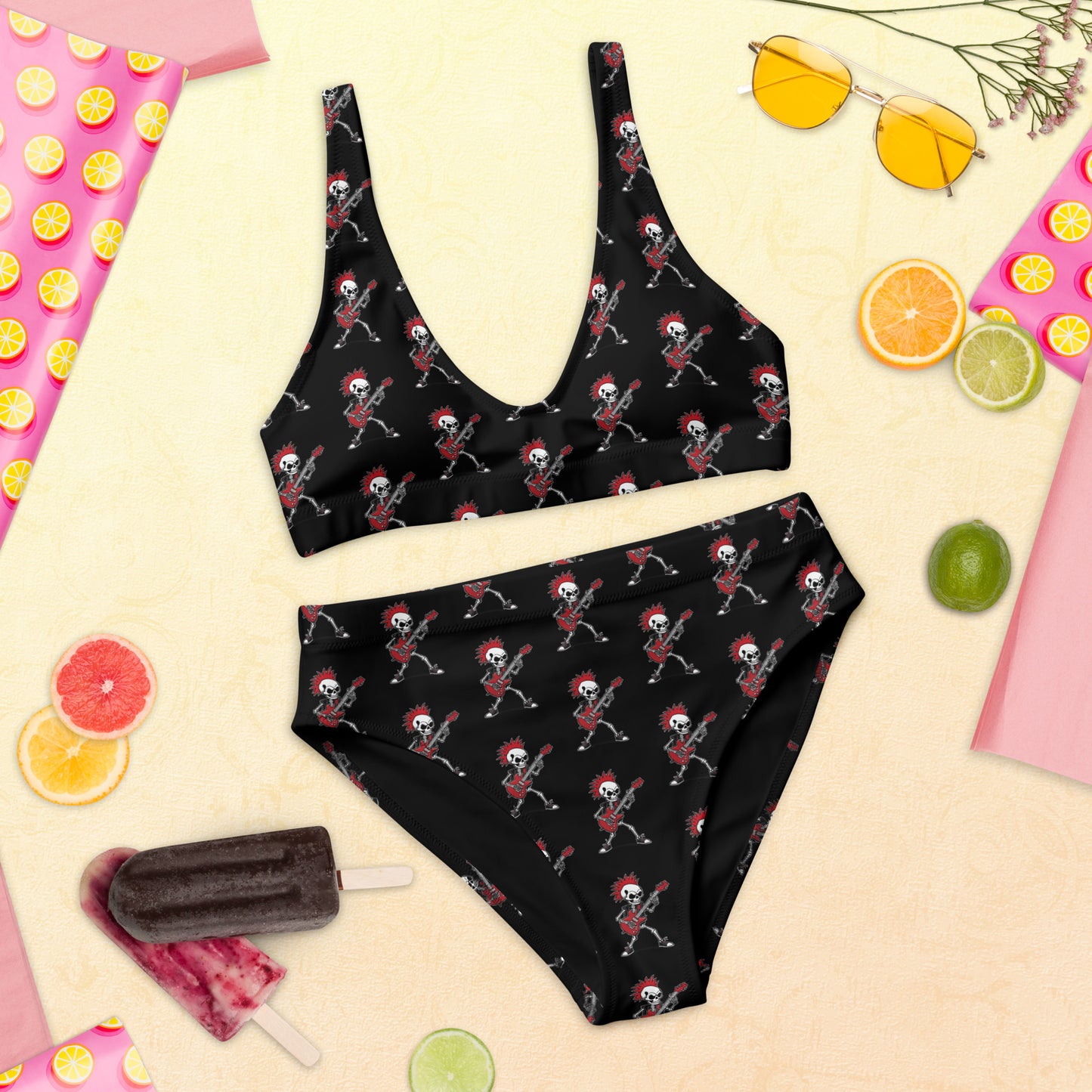 RED GUITAR RECYCLED HIGH-WAISTED BIKINI