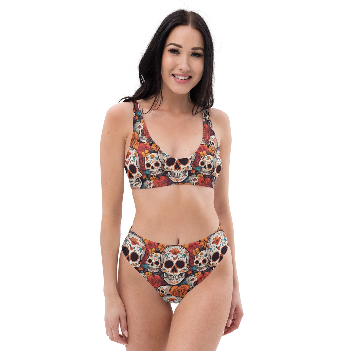 DIA DE LOS MUERTOS RECYCLED HIGH-WAISTED BIKINI