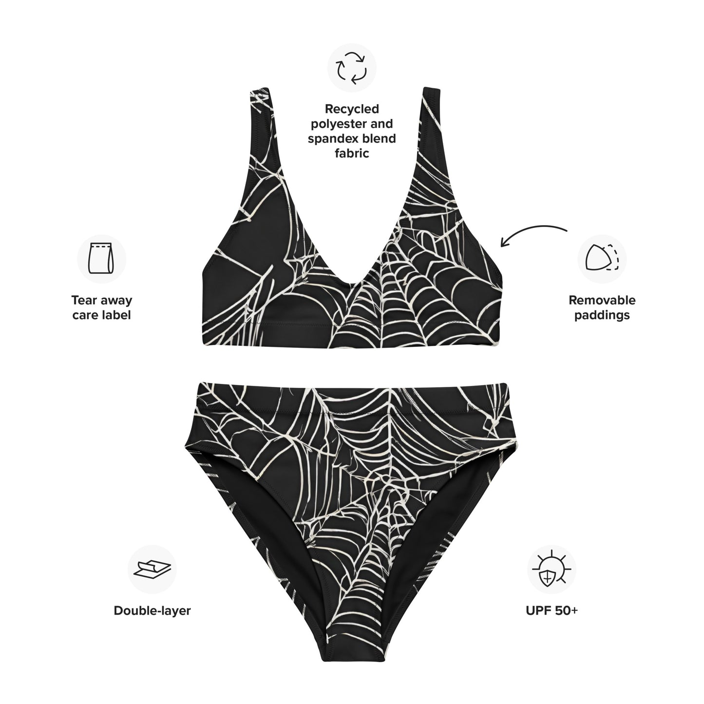 WEB OF LIES RECYCLED HIGH-WAISTED BIKINI