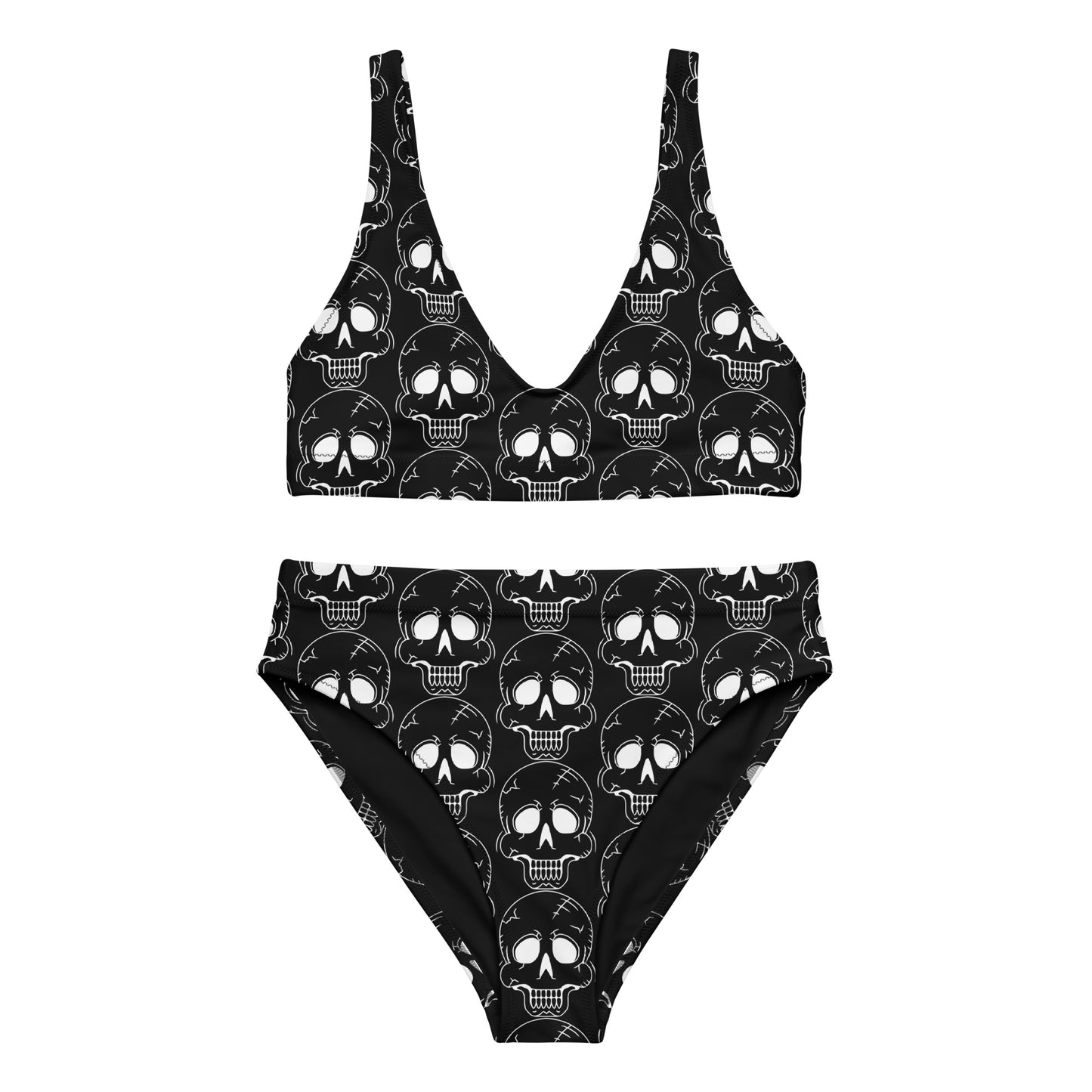 LAUGHING SKULL RECYCLED HIGH-WAISTED BIKINI