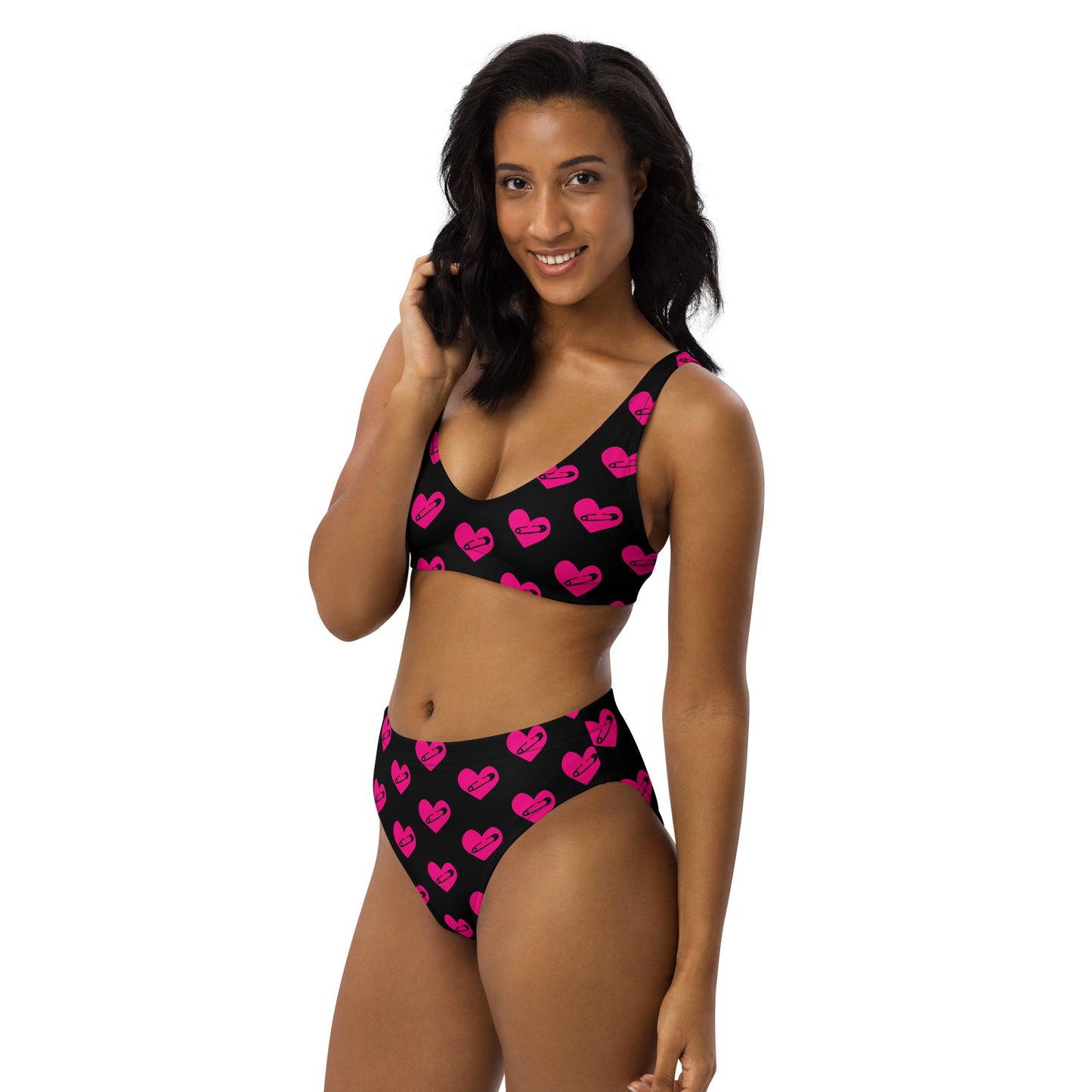 PINNED HEART RECYCLED HIGH-WAISTED BIKINI