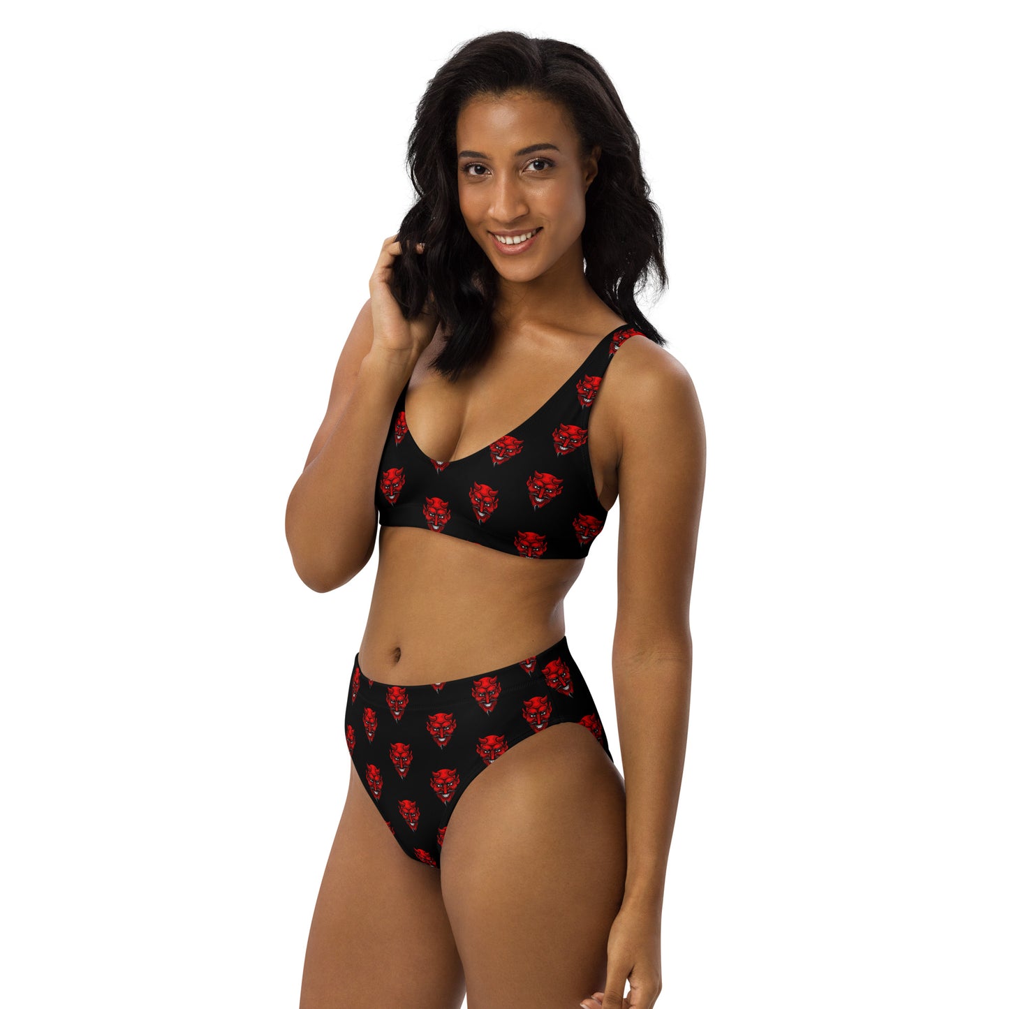 RED DEVIL RECYCLED HIGH-WAISTED BIKINI