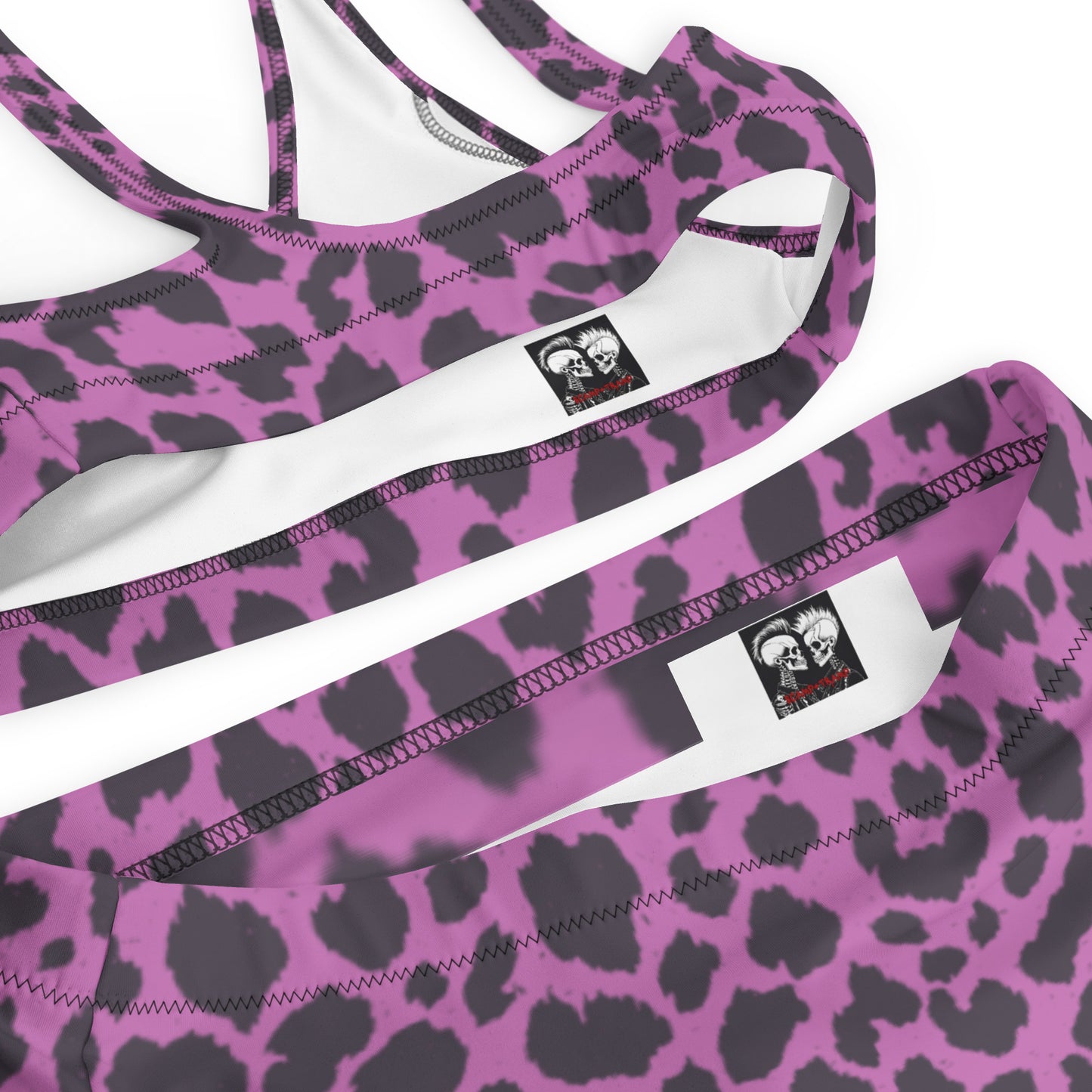 PINK LEOPARD RECYCLED HIGH-WAISTED BIKINI