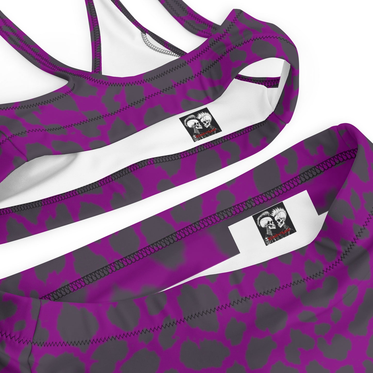 PURPLE LEOPARD RECYCLED HIGH-WAISTED BIKINI