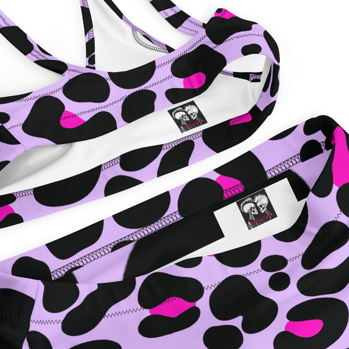 PURPLE & PINK LEOPARD RECYCLED HIGH-WAISTED BIKINI