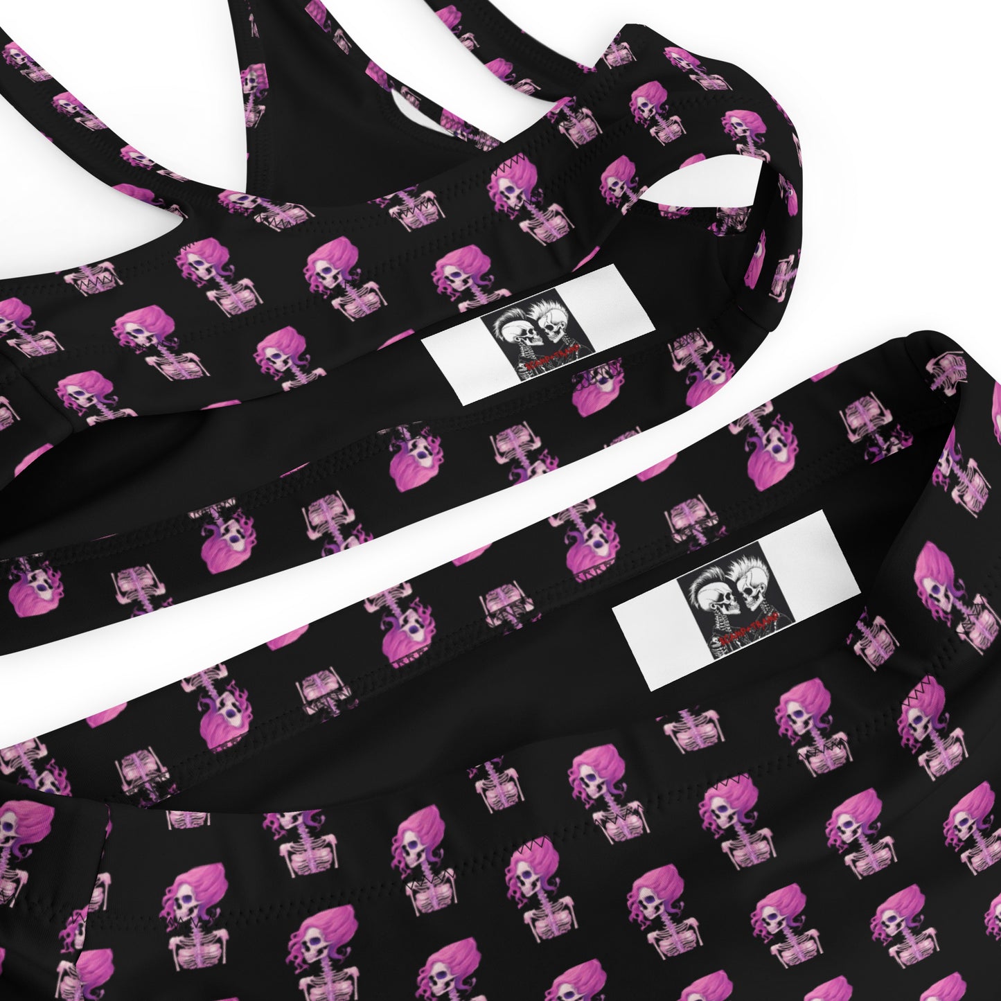 PINK SKELETON RECYCLED HIGH-WAISTED BIKINI