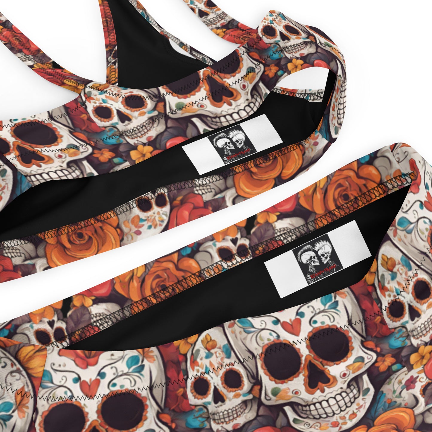 DIA DE LOS MUERTOS RECYCLED HIGH-WAISTED BIKINI