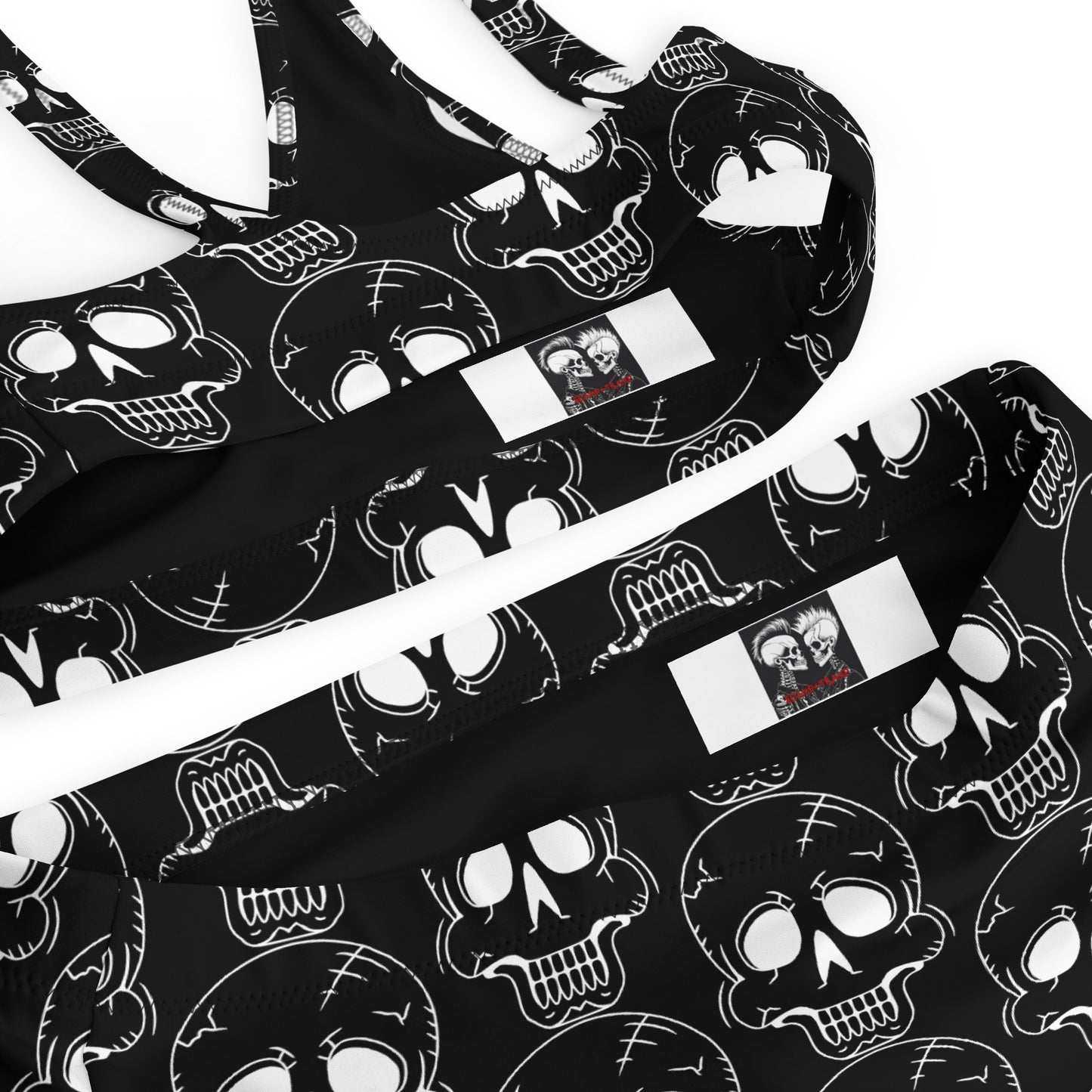 LAUGHING SKULL RECYCLED HIGH-WAISTED BIKINI