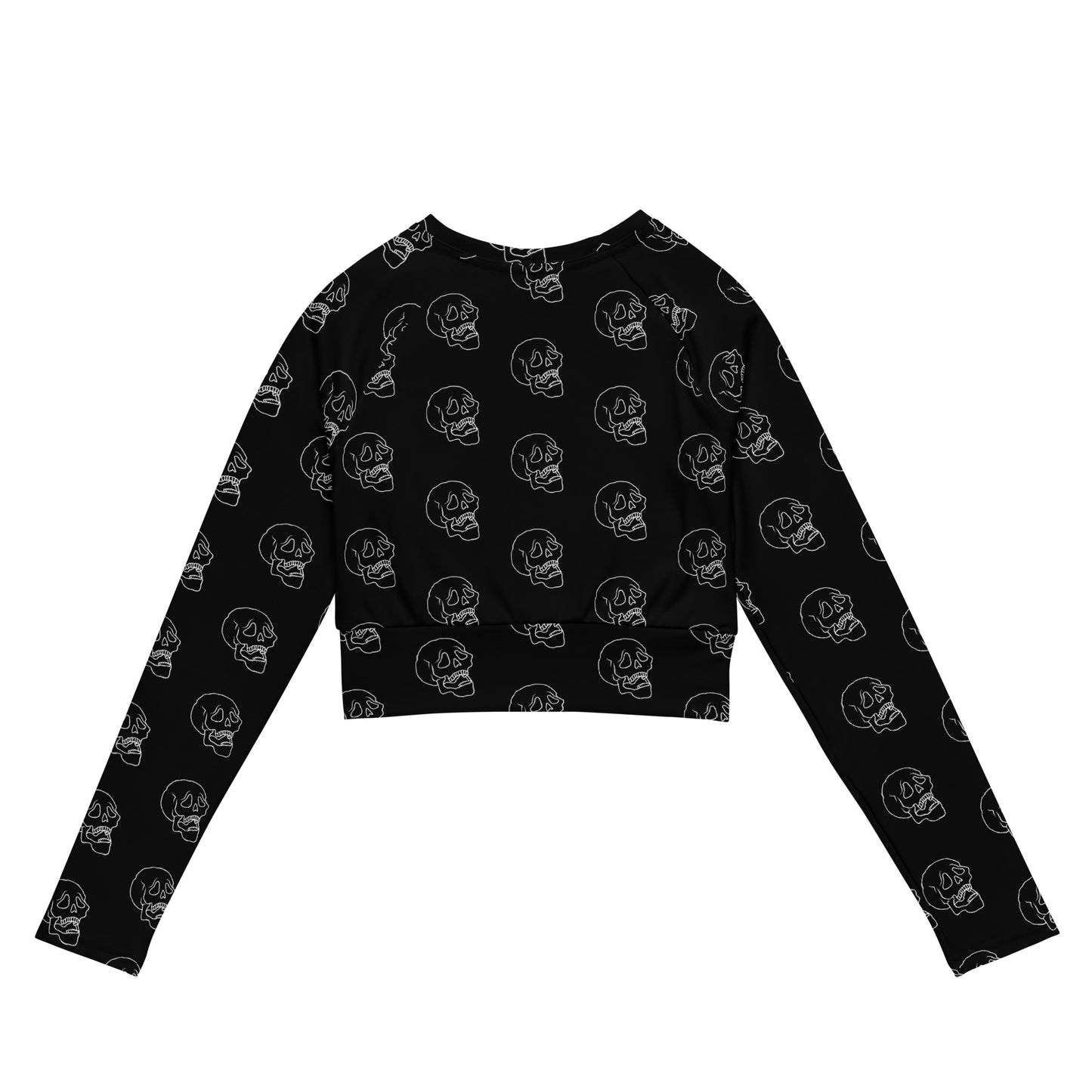 SAD SKULL RECYCLED LONG SLEEVE CROP TOP
