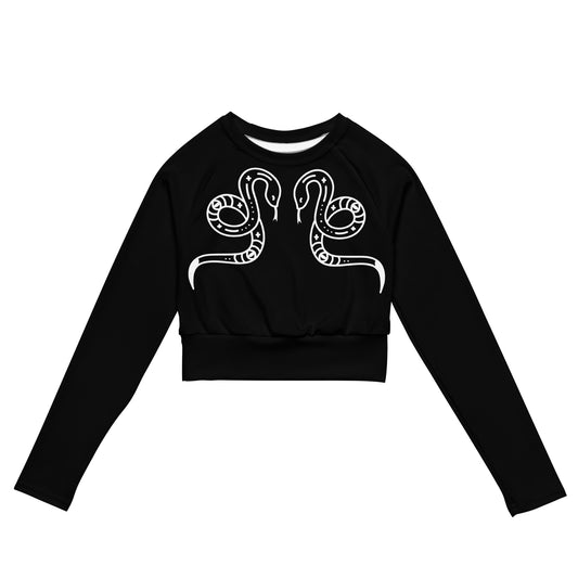 DUAL SNAKE RECYCLED LONG SLEEVE CROP TOP