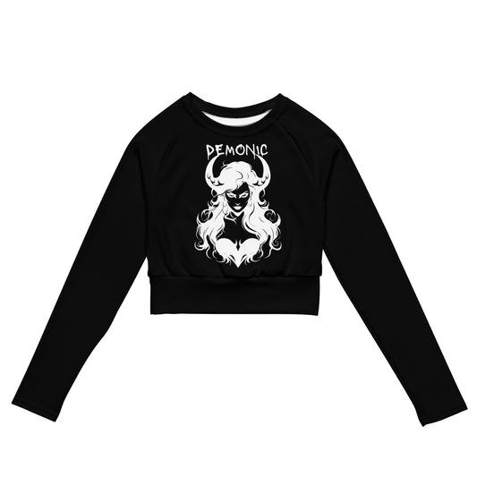DEMONIC RECYCLED LONG SLEEVE CROP TOP