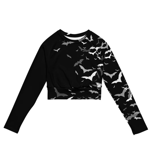 BATS RECYCLED LONG SLEEVE CROP TOP