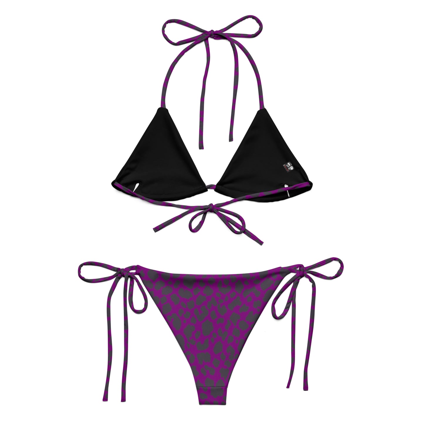 PURPLE LEOPARD RECYCLED STRING BIKINI