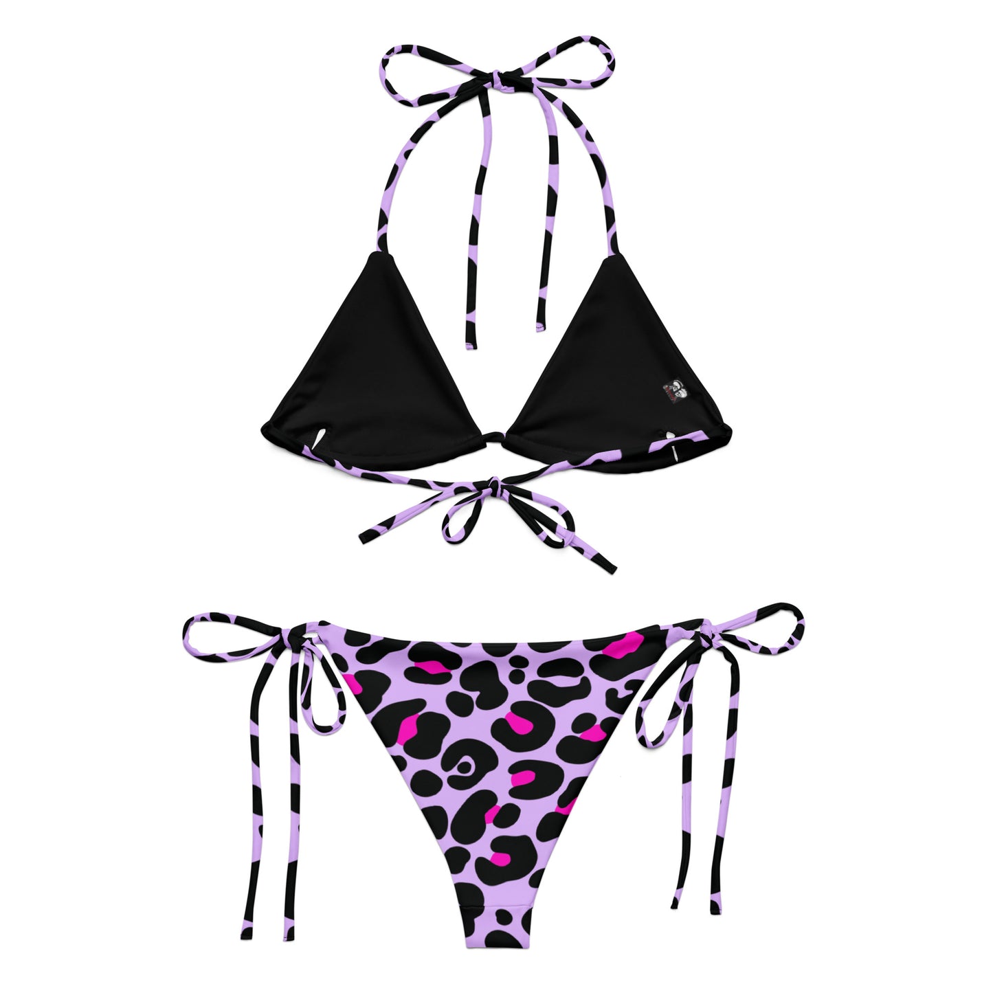 PURPLE & PINK LEOPARD RECYCLED STRING BIKINI