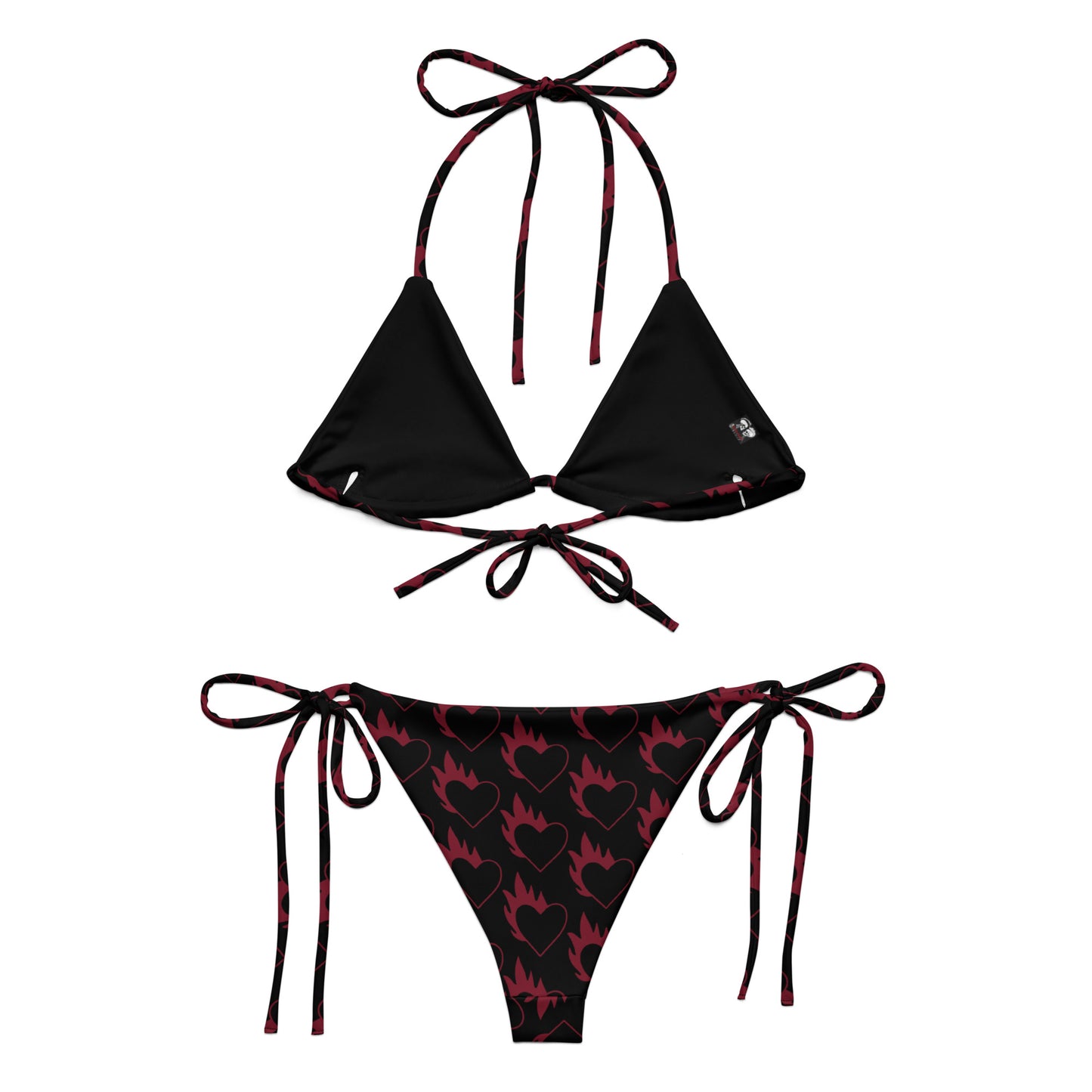 FLAMING HEART RECYCLED STRING BIKINI