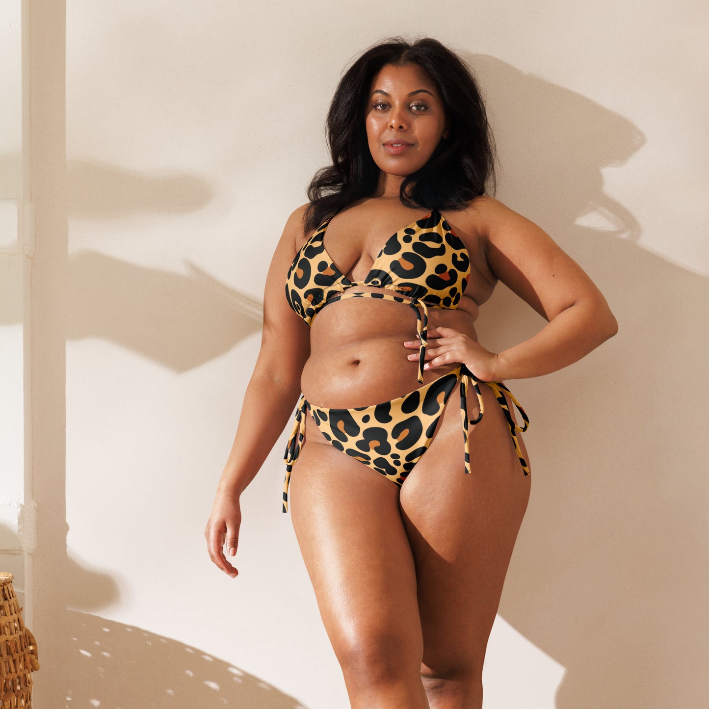 LEOPARD PRINT RECYCLED STRING BIKINI