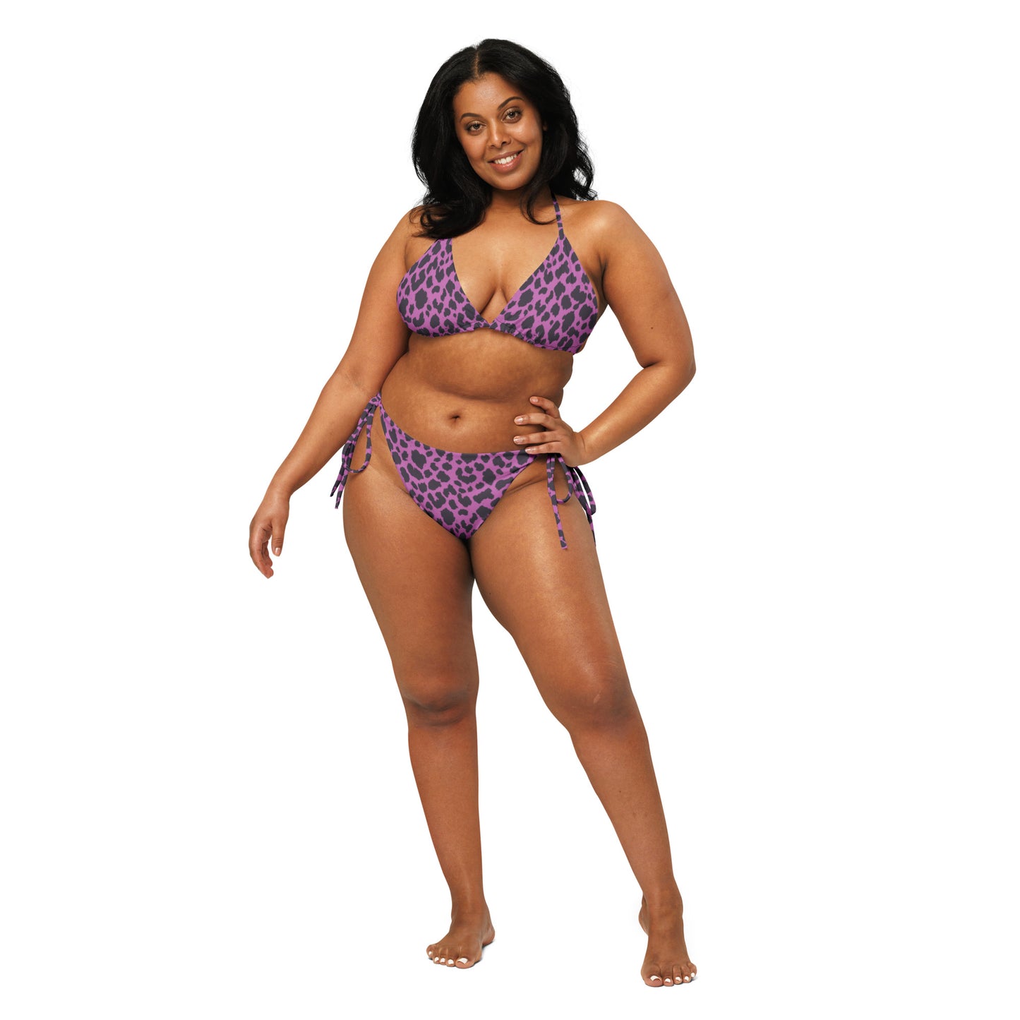 PINK LEOPARD RECYCLED STRING BIKINI