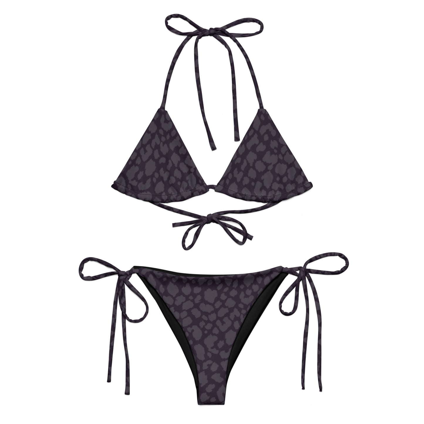 BLACK LEOPARD RECYCLED STRING BIKINI