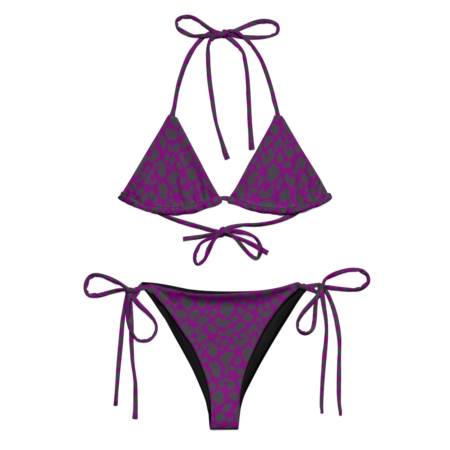 PURPLE LEOPARD RECYCLED STRING BIKINI