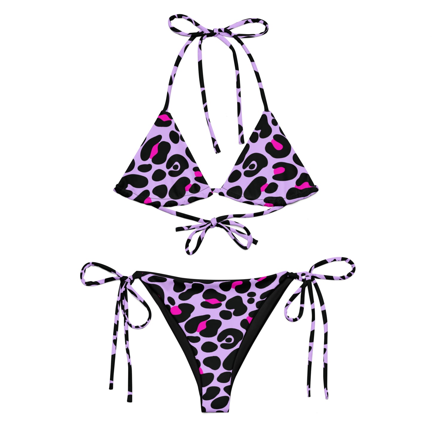 PURPLE & PINK LEOPARD RECYCLED STRING BIKINI