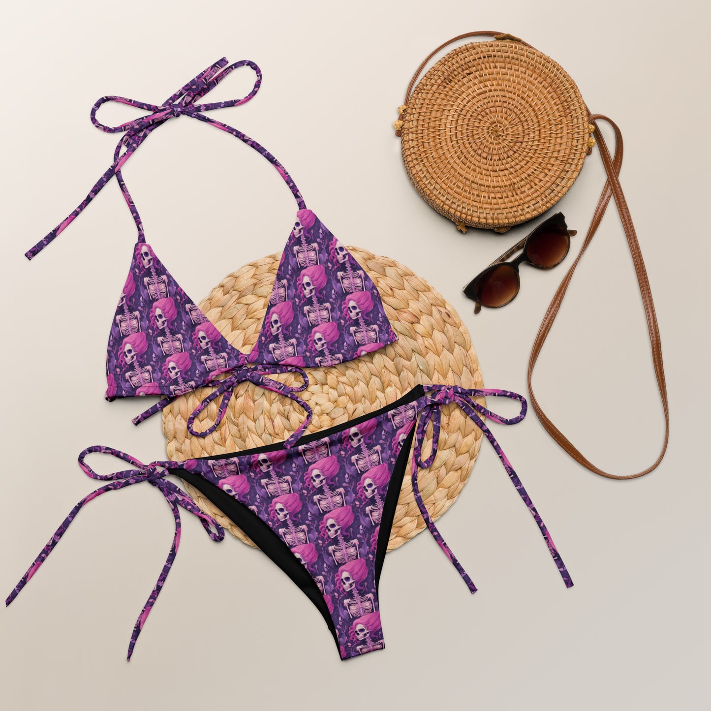 PINK SKELETON RECYCLED STRING BIKINI