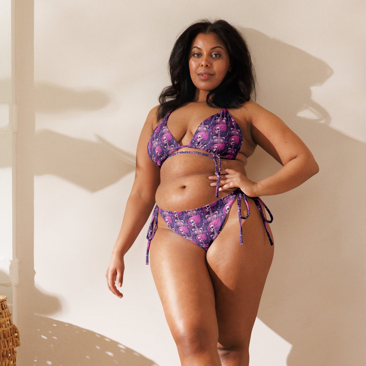 PINK SKELETON RECYCLED STRING BIKINI