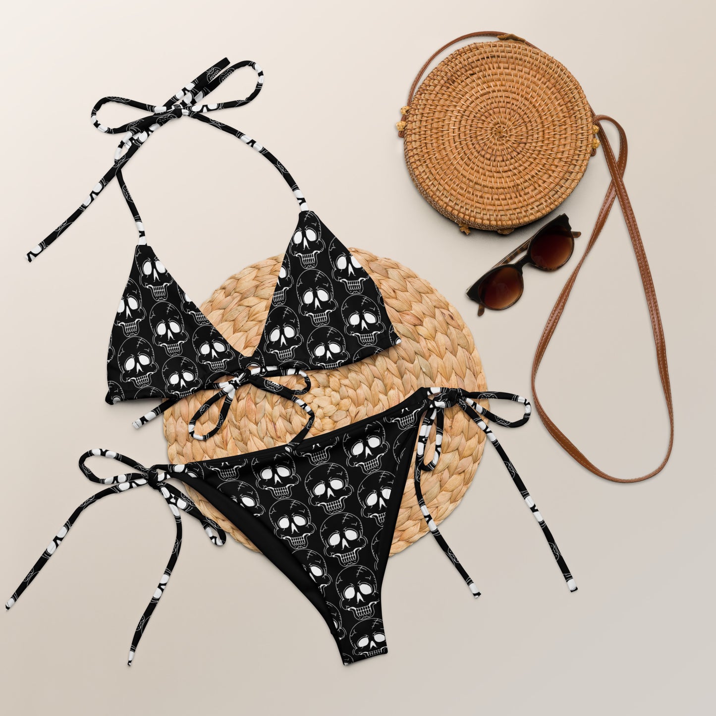 LAUGHING SKULL RECYCLED STRING BIKINI