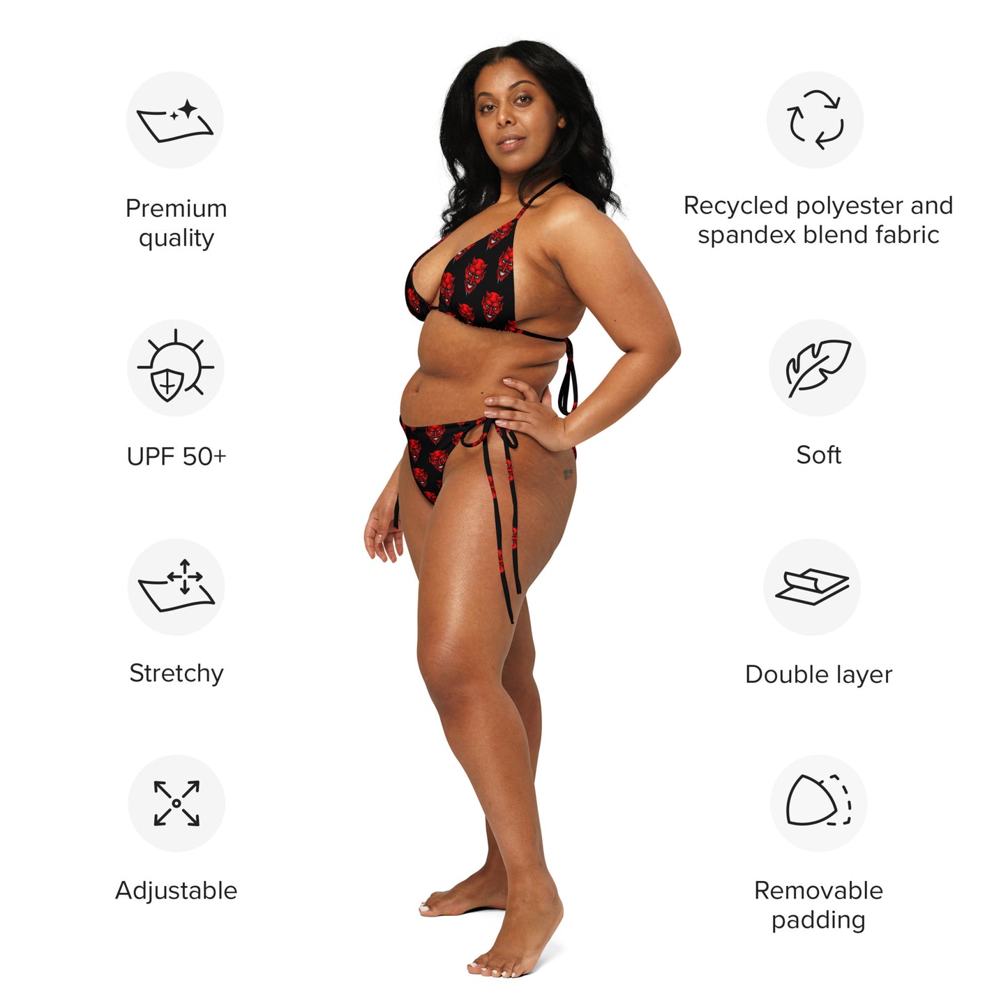 RED DEVIL RECYCLED STRING BIKINI