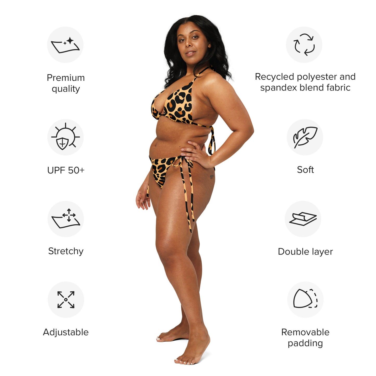 LEOPARD PRINT RECYCLED STRING BIKINI