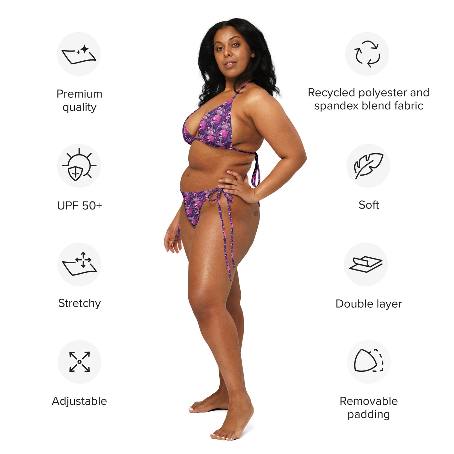 PINK SKELETON RECYCLED STRING BIKINI
