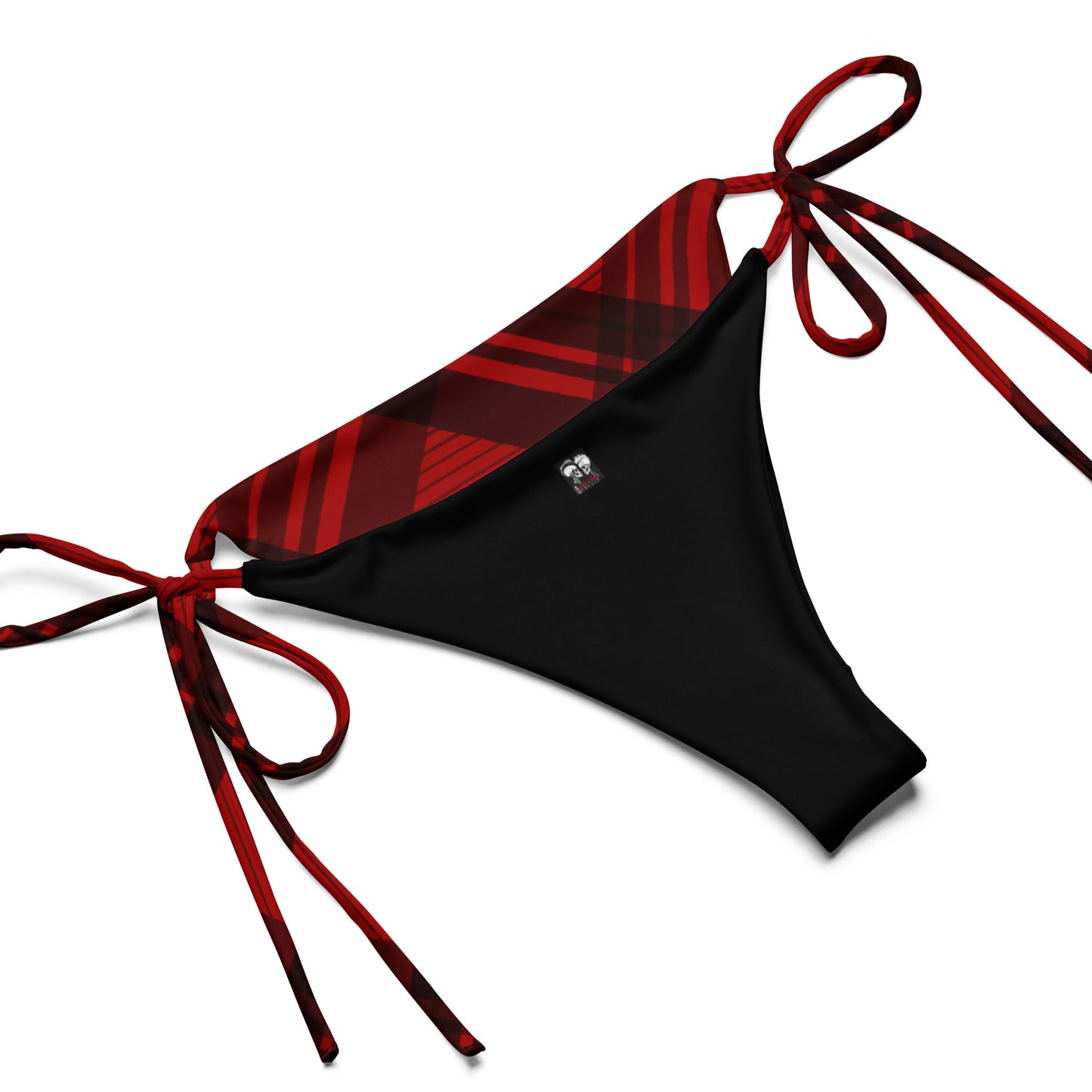 RED PLAID RECYCLED STRING BIKINI