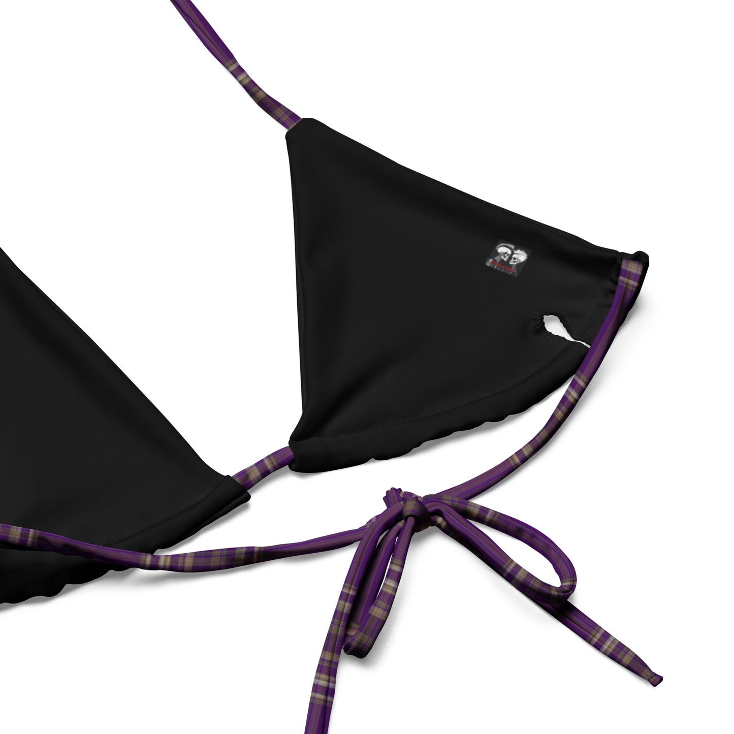 PURPLE PLAID RECYCLED STRING BIKINI