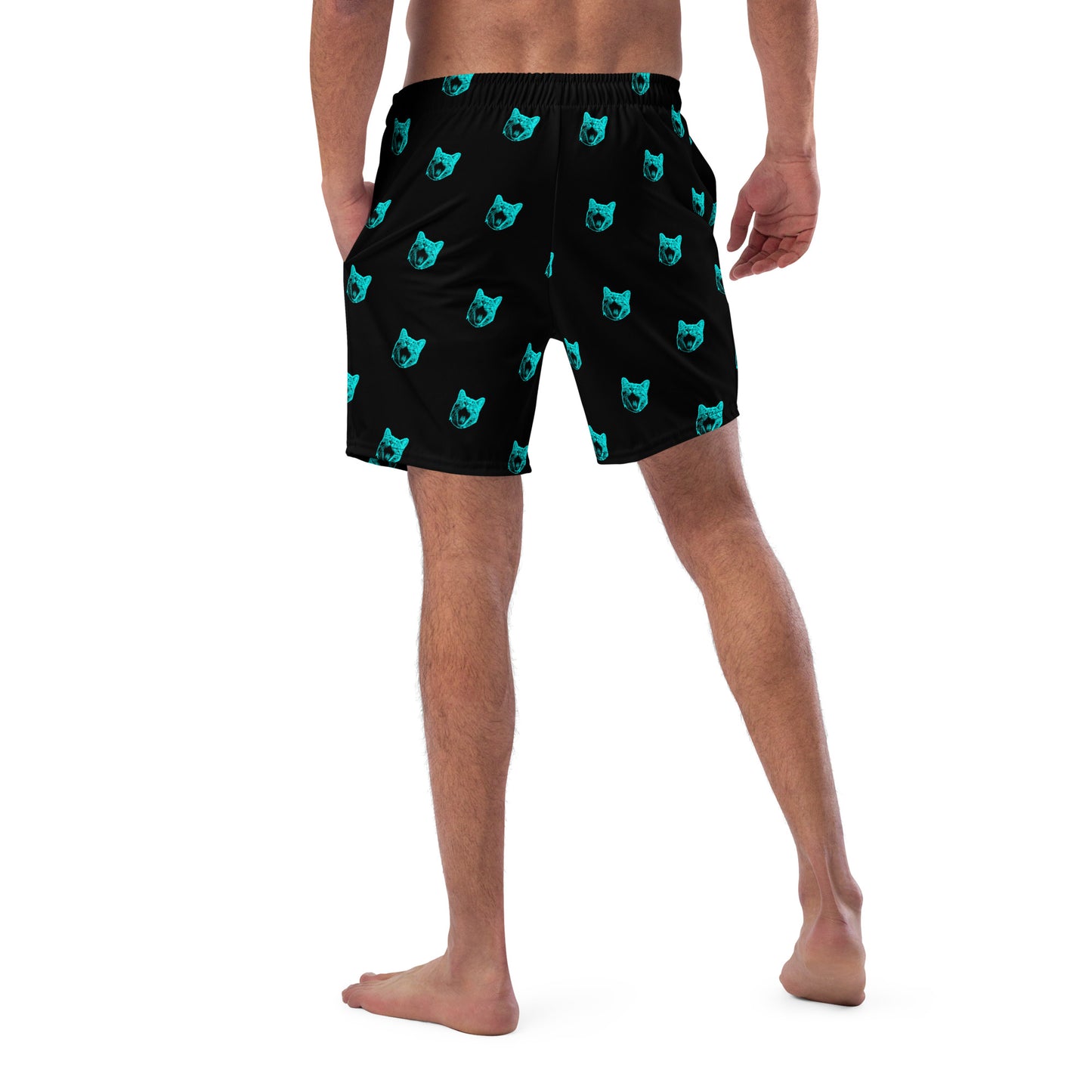 ELECTRIC BLUE CAT SWIM TRUNKS