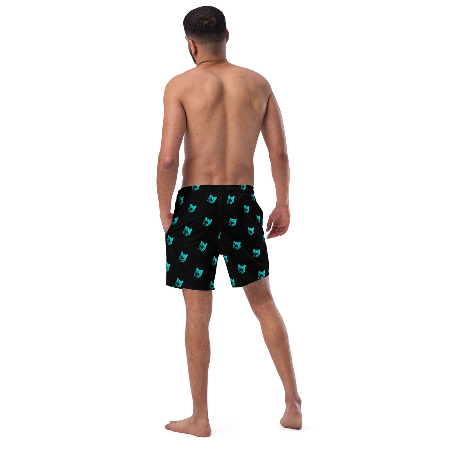 ELECTRIC BLUE CAT SWIM TRUNKS
