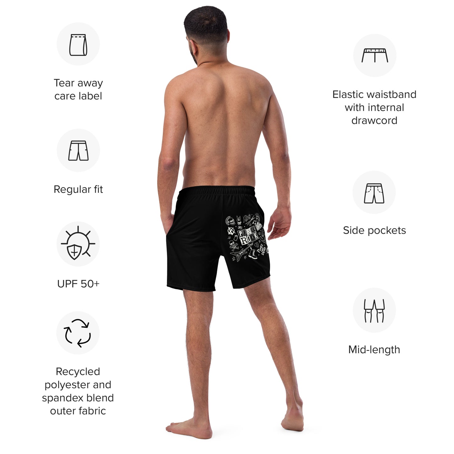 PUNK'S NOT DEAD SWIM TRUNKS