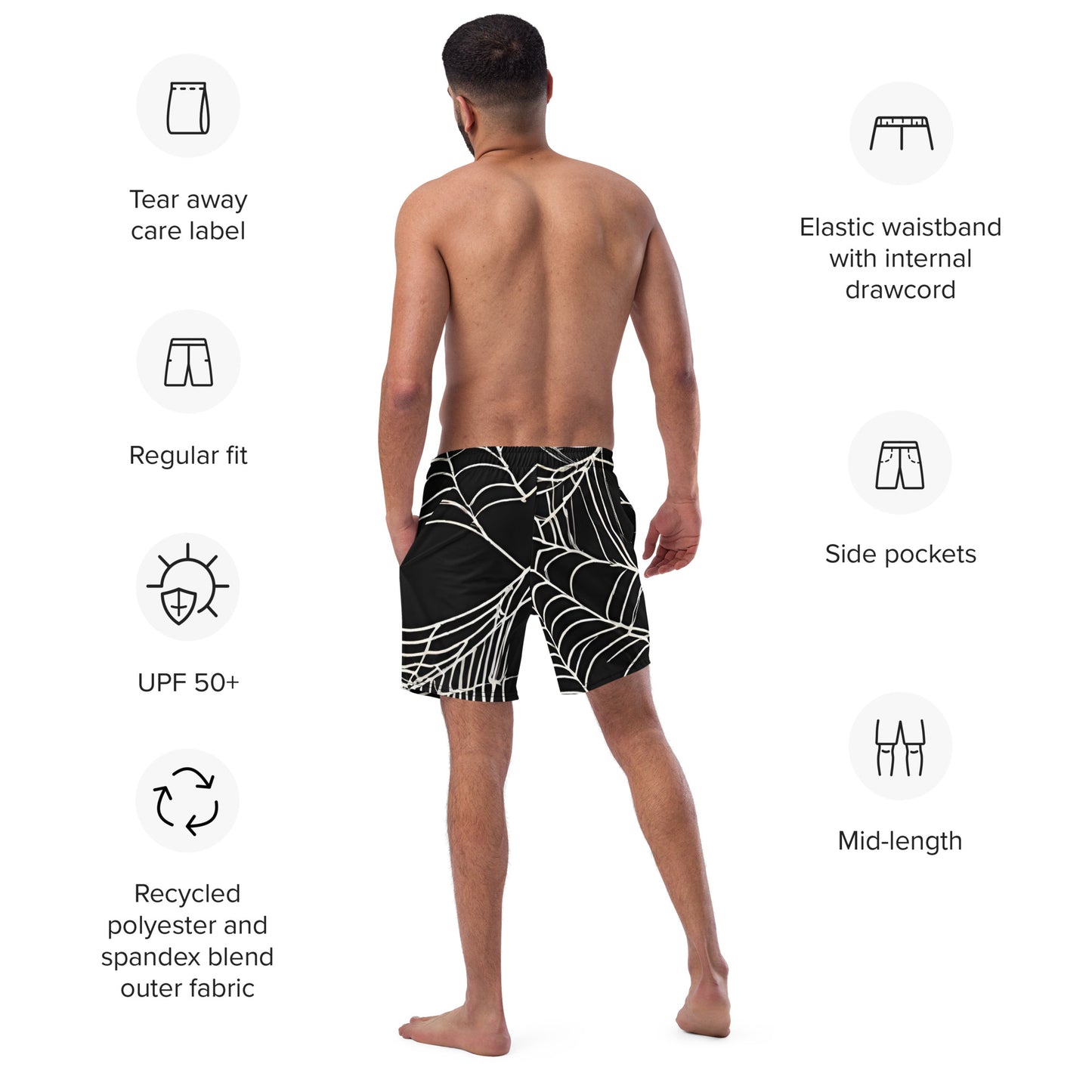WEB OF LIES SWIM TRUNKS