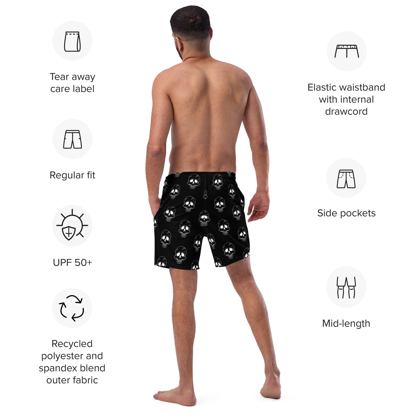 LAUGHING SKULL SWIM TRUNKS